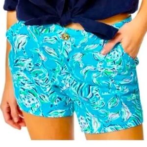 Lilly Pulitzer Callahan Shorts Turquoise Oasis Outta Line.  Size 6.